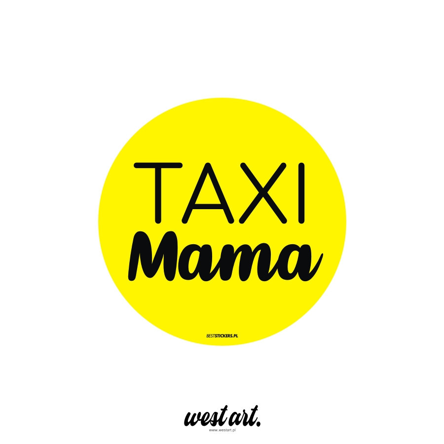 Naklejka na auto szybę Taxi Mama Dziecko w Aucie, Naklejki na auto samochód