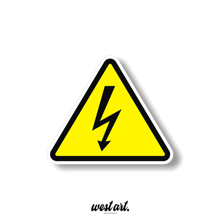 Naklejka na szybę auto skrzynkę Urządzenie Pod Napięciem Prąd Elektryczne, Naklejki na auto samochód