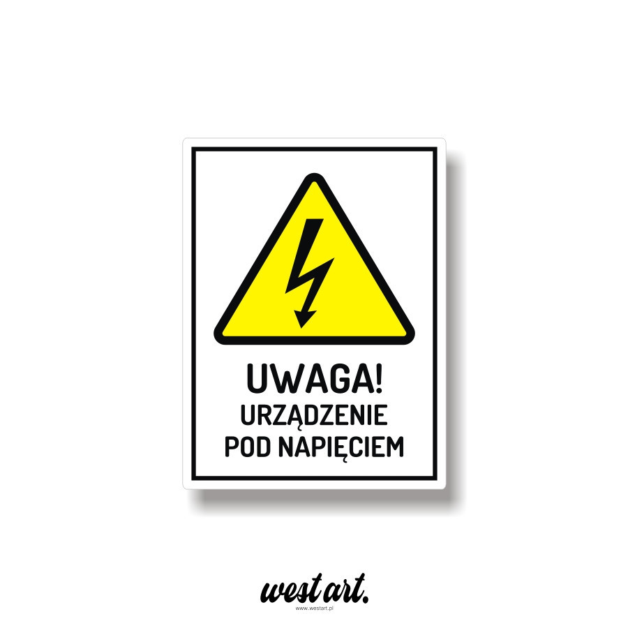 Naklejka na szybę auto skrzynkę Urządzenie Pod Napięciem Elektryczne Prąd, Naklejki na auto samochód