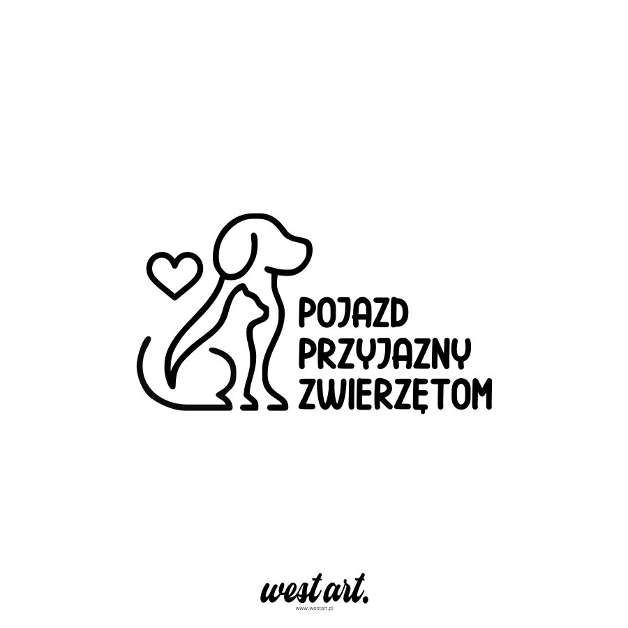 Naklejka na auto tira busa taxi szybę Pojazd Przyjazny Zwierzętom, Naklejki na samochód