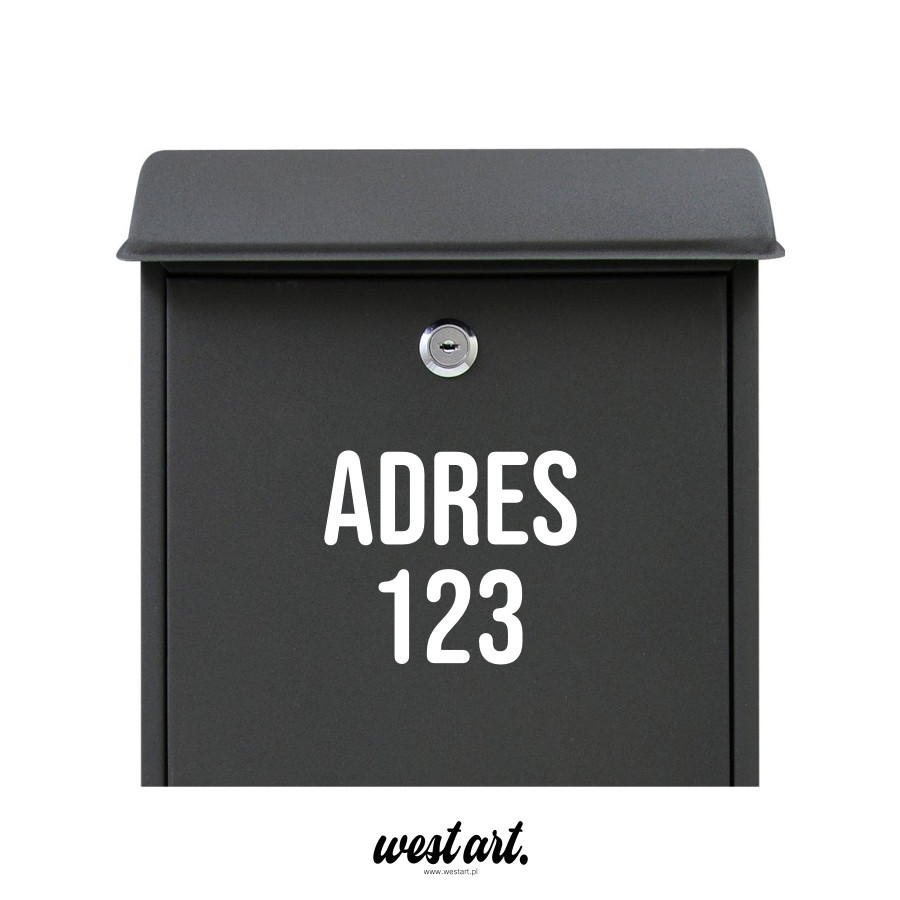 Naklejka na Skrzynkę na listy z numerem domu nazwą ulicy, Naklejki na zamówienie.