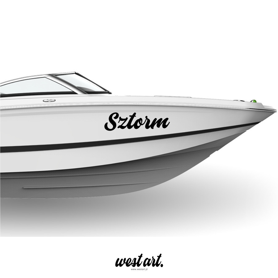 Naklejka na Łódź Łódkę Nazwa Napis na Zamówienie, Naklejki na ciężarówkę