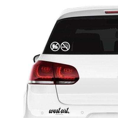 Naklejka na auto szybę tira busa taxi uber bolt szybę Zakaz Zakaz jedzenia Palenia, Naklejki na samochód