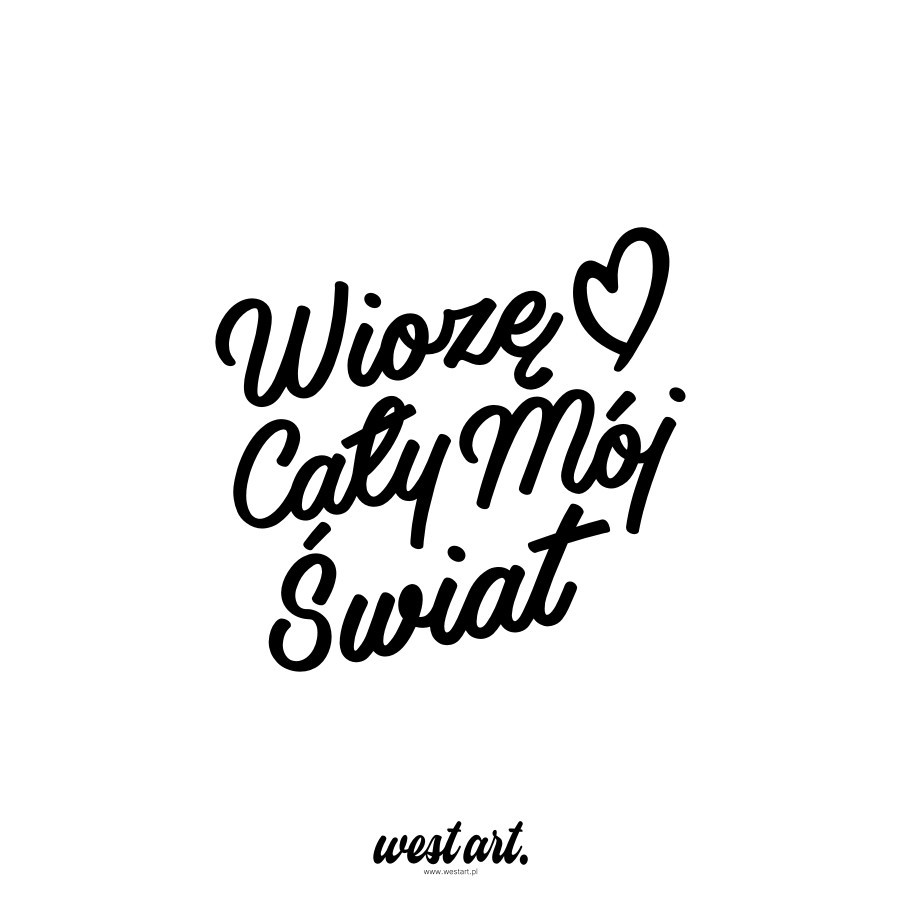 Naklejka na auto szybę Wiozę Cały Mój Świat Dzieci Rodzina, Naklejki na samochód